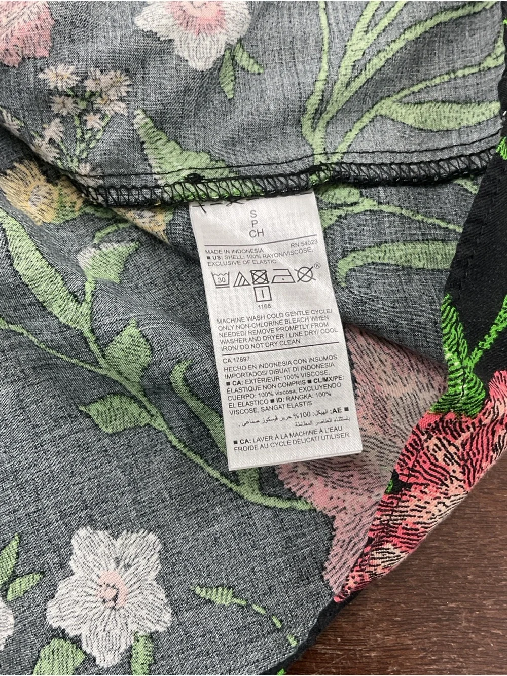 Old Navy Black Floral Sundress with Pink & Green Embroidery